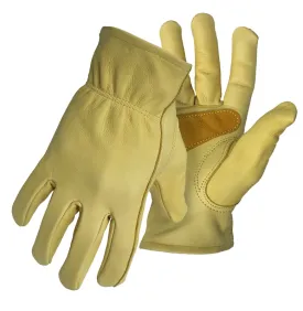 Boss B81252-M Gloves with Palm Patch, M, Keystone Thumb, Elastic Cuff, Leather, Tan :PR: QUANTITY: 1