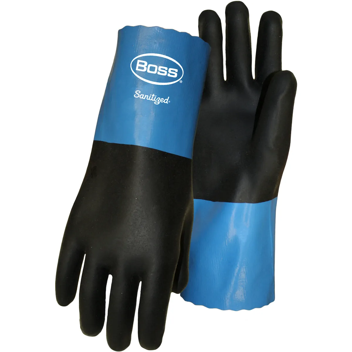 Chemguard 1CN0034 Lightweight Neoprene Coating with Cotton Knit Lining and 11" Long Pinked Cuff Safety Glove(One Dozen)