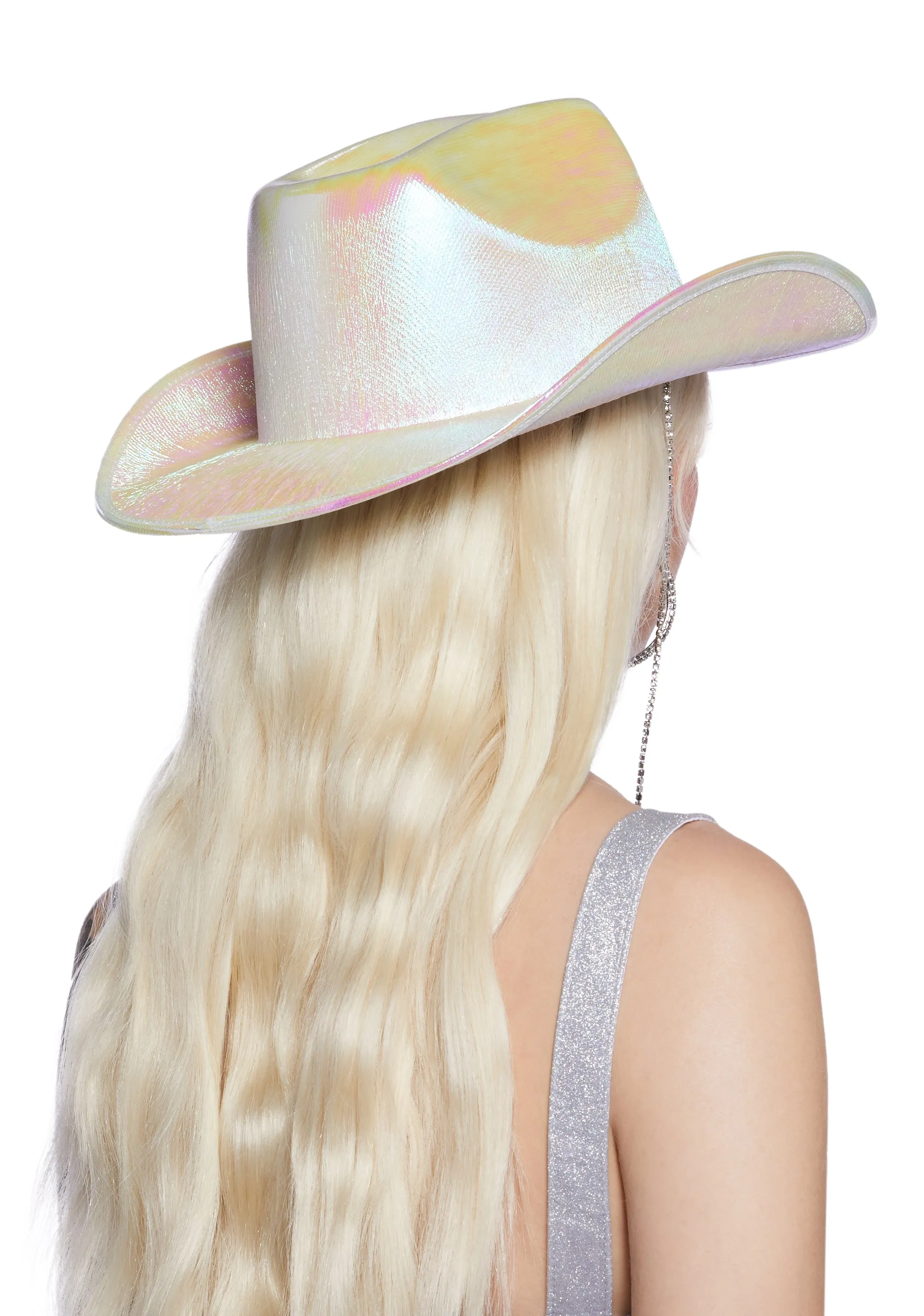 Gleam And Glow Cowboy Hat - White