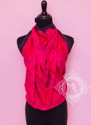 Hermes Fuchsia Dip Dye Surteint Silk 90 cm Etriers Scarf