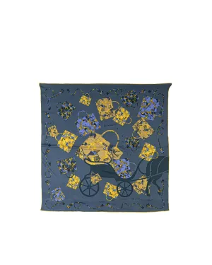 Kelly En Caleche Silk Scarf with Print