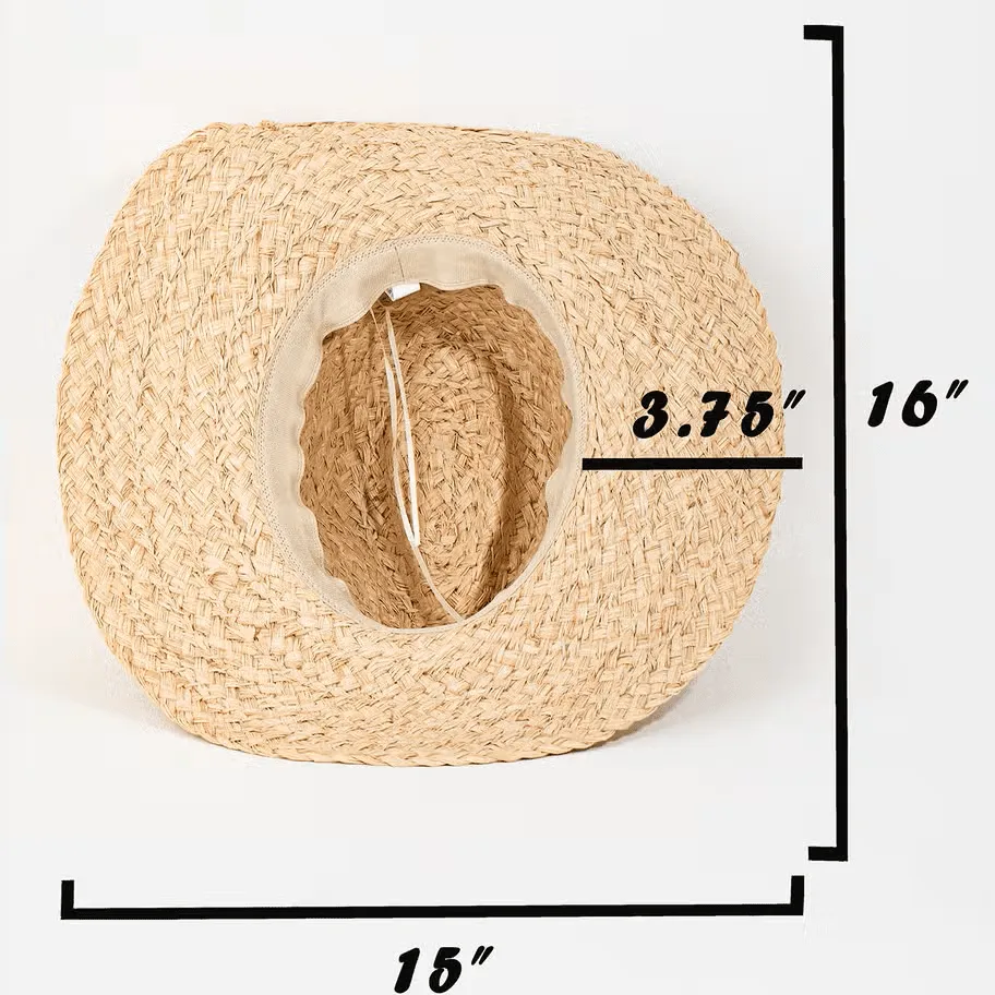 Lyla Braided Leaf Strap Straw Hat