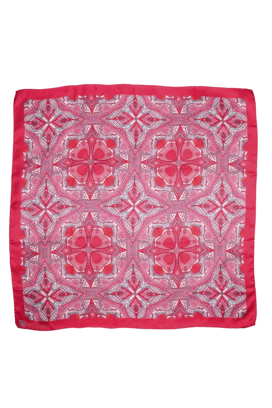 MANOLA Coral Print Silk Woman Scarf