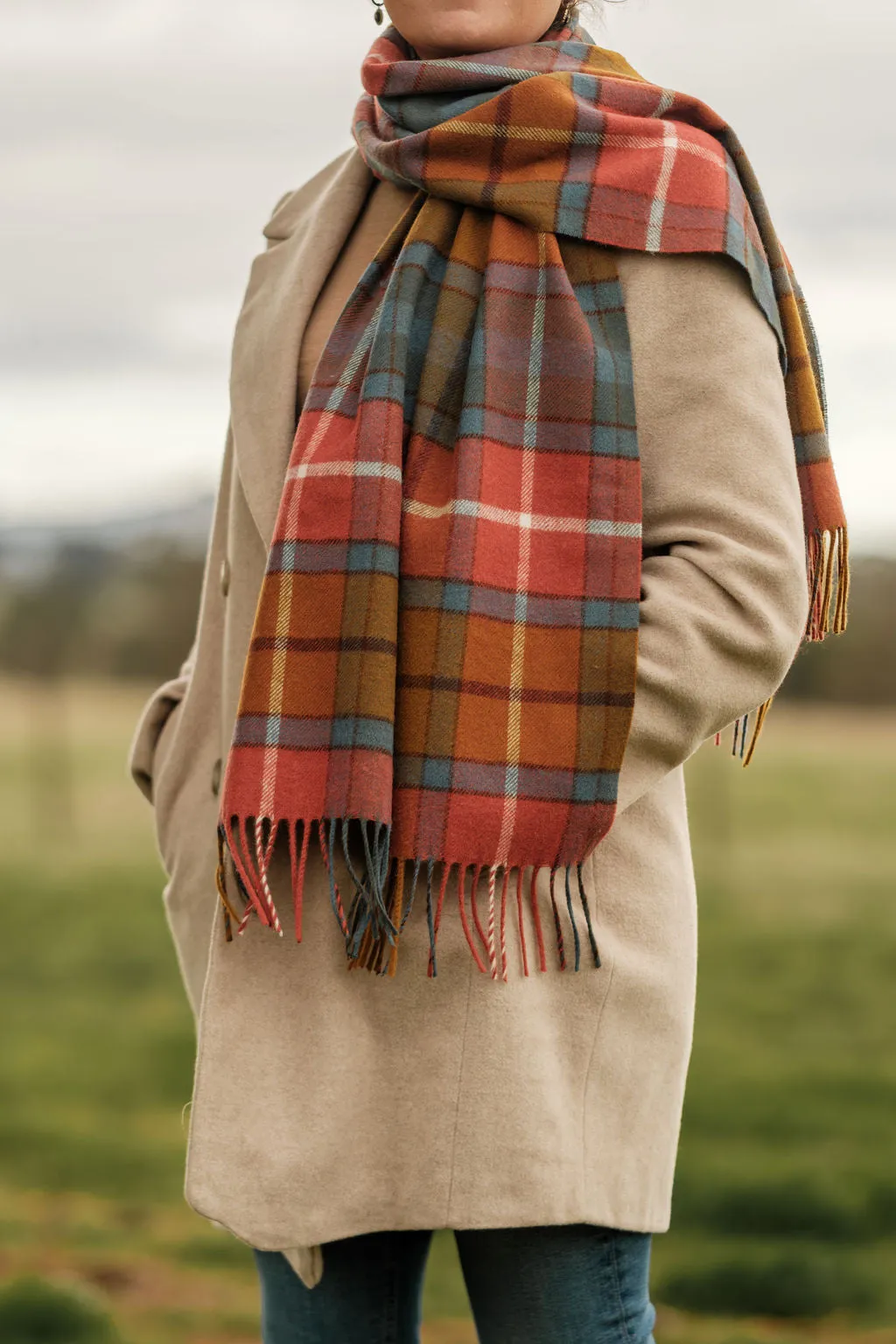 Merino Wool Oversize Tartan Scarf | Antique Buchanan