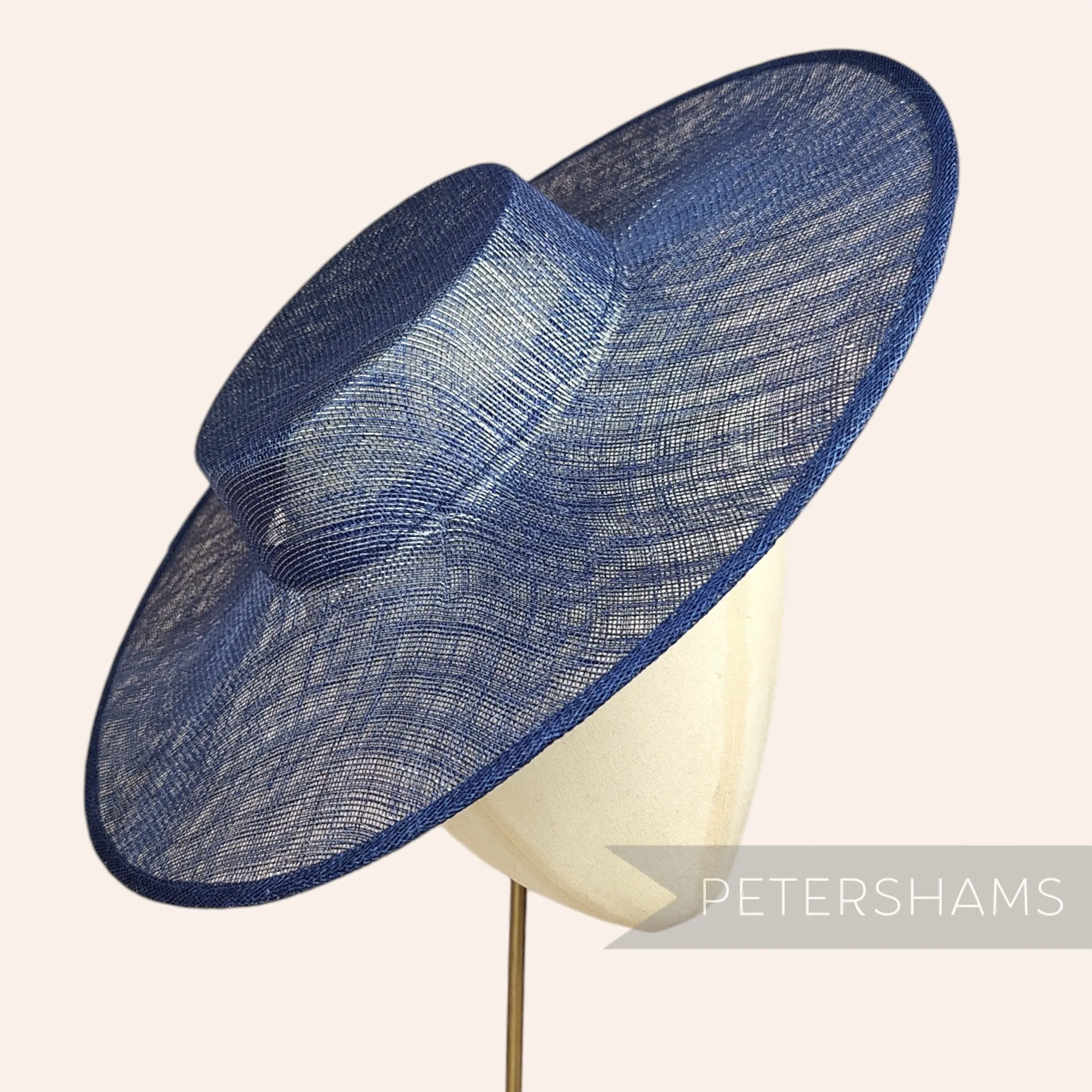 Metallic Lurex Large Brim Sinamay Boater Fascinator Hat Base