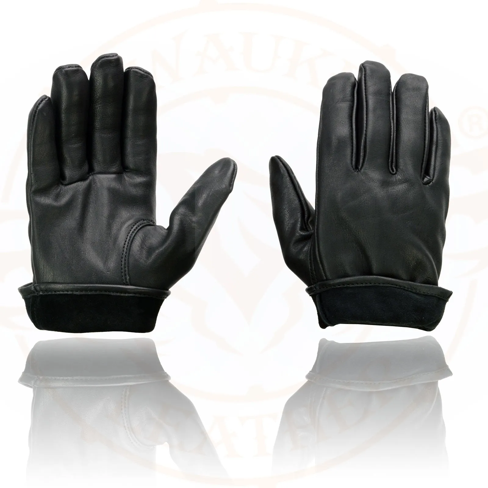 Milwaukee Leather MG7595 Men's Black Deerskin Unlined Motorcycle Hand Gloves W/ Sinch Wrist Closure