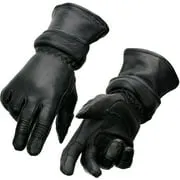 Milwaukee Leather SH870 Women's Black Deerskin Leather Gauntlet Gloves