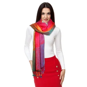 Pashmina Rainbow Paisley Scarf for Women