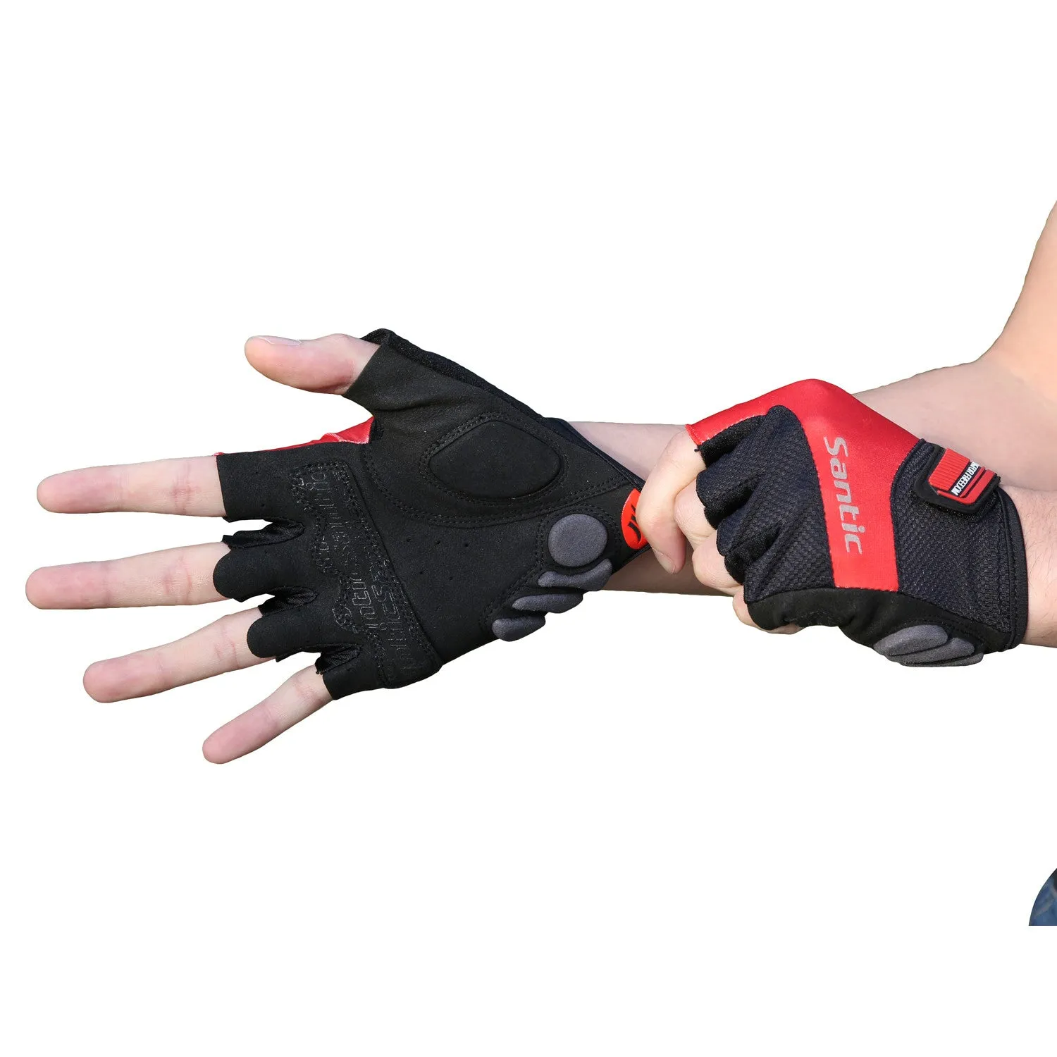 Santic Java Men Cycling Gloves Half Finger – Red