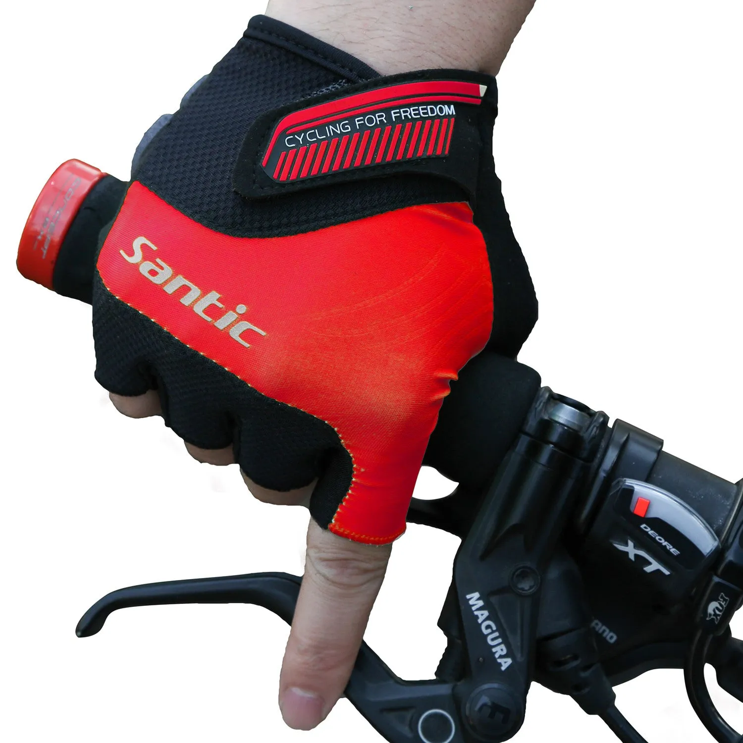 Santic Java Men Cycling Gloves Half Finger – Red