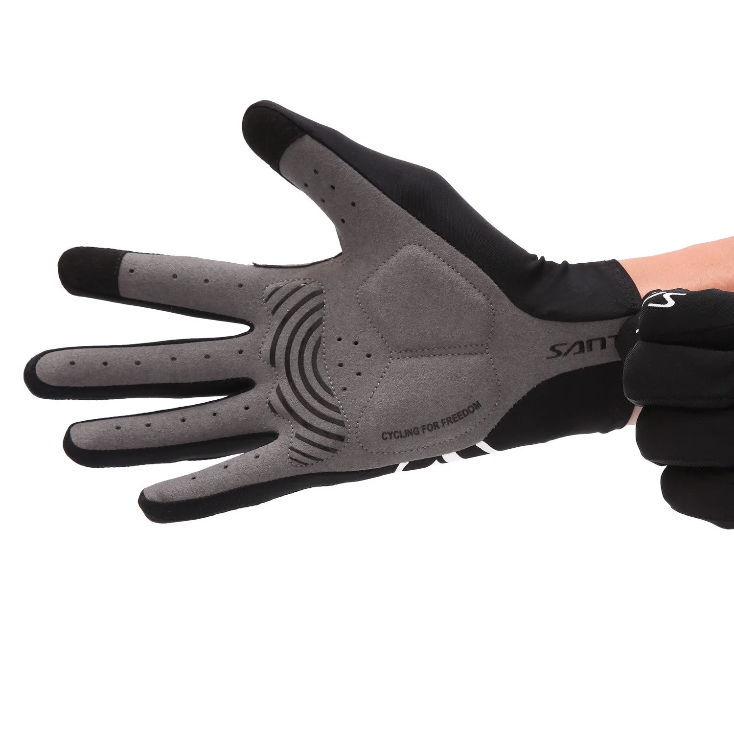 Santic Lance Men Black Cycling Gloves Full Finger