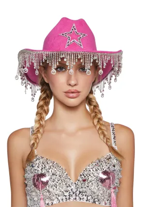 Tinsel Town Rhinestone Cowboy Hat - Pink