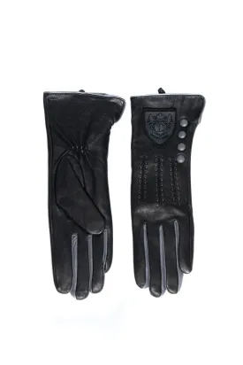 Women Leather Gloves | Grey/Black